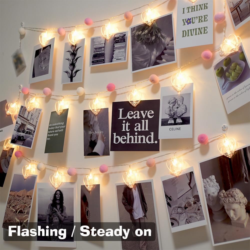 ChiRee 9.86Ft Photo Heart Clip String Lights