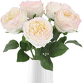 IPOPU Real Touch Light Pink Rose Artificial Flowers 5PCS Faux Peony Flowers Stems for Wedding Bouquet Party Home Decor(Light Pink)