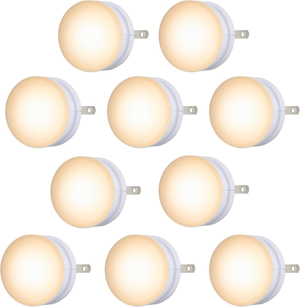 Lights By Night Mini Plug in Night Light with Dusk to Dawn Sensor, 10 Pack