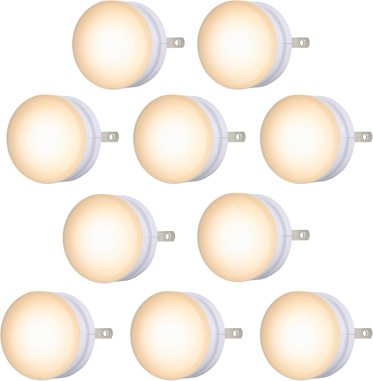 Lights By Night Mini Plug in Night Light with Dusk to Dawn Sensor, 10 Pack