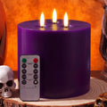 Retisee 1 Pack Purple Extra Large Flameless Candles 6"x6" Remote Control