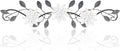 KHJCXS Metal Wall Art Modern Minimalist Metal Flowers Indoor Decor Horizontal Wall Art Iron Artwork,for Over Door,Bedroom,Living Room,Kitchen,Office Scroll Decor (White2)