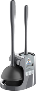 MR.SIGA Toilet Plunger and Bowl Brush Combo for Bathroom Cleaning, Gray