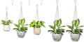 Dahey Macrame Plant Hanger Set of 3 with Hooks Indoor Hanging Planter Basket 35"/29"/23" and Set of 2 Macrame Plant Hanger Indoor Hanging Planter Basket