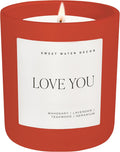 Sweet Water Decor Love You Scented Candle Gift, 15oz Red Matte Jar, Soy Wax