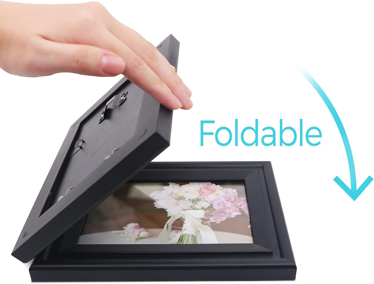 Double 5x7 Vertical Horizonta Frame, Black Decorative Wood Frame