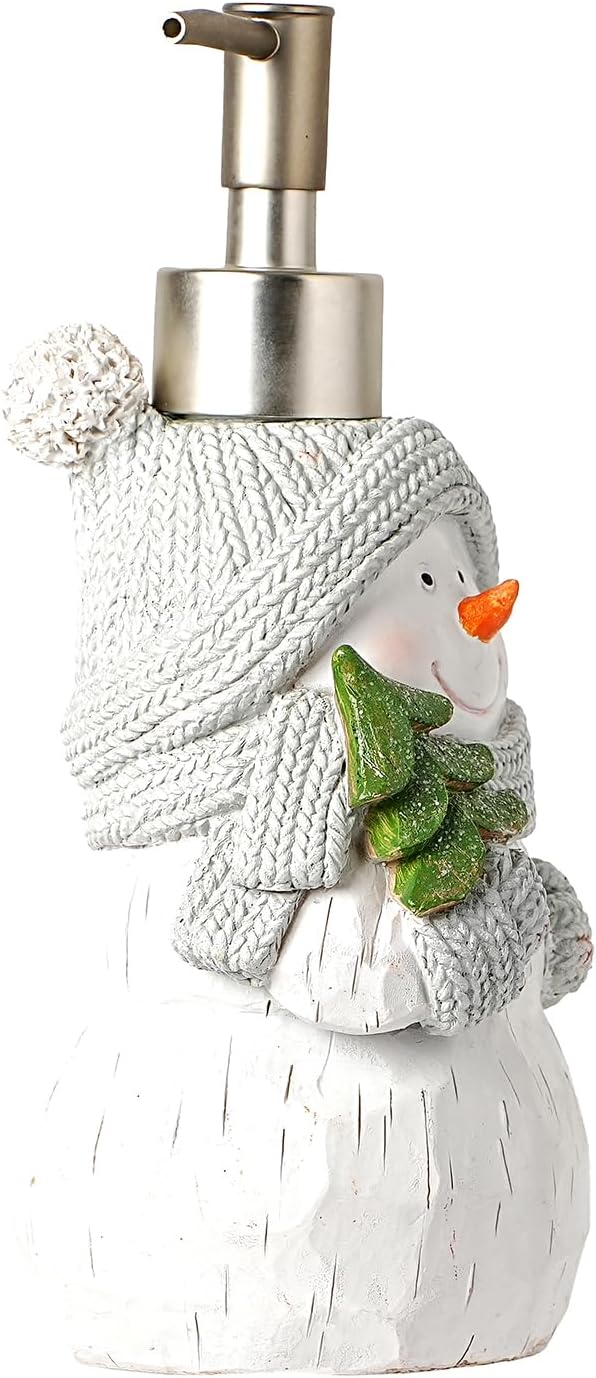 Christmas Snowman Soap Dispenser, Winter Hand Liquid Dispenser Bathroom