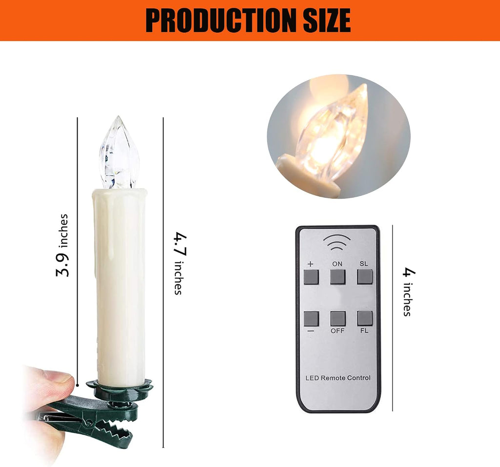 LED Taper Candles Flameless Candle X-D Remote Control LED Candlesticks Battery Candle Sticks for Harry Potter Party Decoration Wedding Christmas Home Decor, 4'', Ivory,Pack of 10