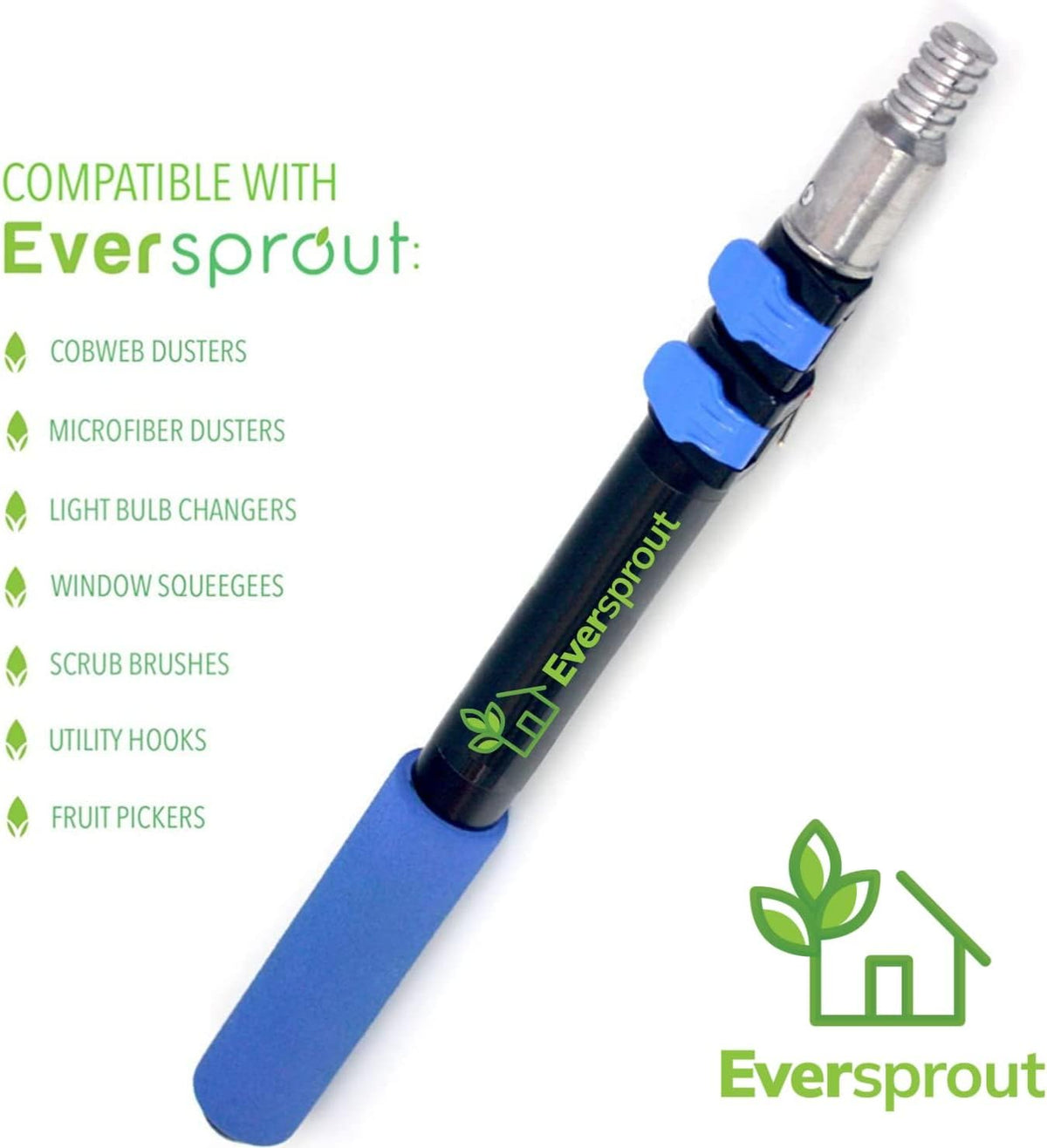 EVERSPROUT Ceiling Fan Duster with 3 Foot Pole, Bendable Microfiber Cleaner