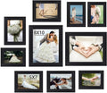 xnlkros 10 pack Picture Frame Set with Two 8x10,Four 5x7,Four 4x6, Rustic Collage Gallery Wall Frame, Farmhouse wood Photo Frames for living room Wall Gallery Decor or Desk,Black