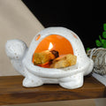 Mougigi Handcrafted White Ceramic Turtle Palo Santo Holder, Sage,