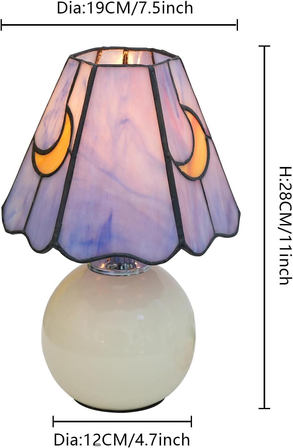 Tiffany Lamp Stained Glass Table Lamp Moon Mushroom Cute Small Bedside lamp Living Room Dining Room Office Decoration Desk lamp Home Decoration Creative Gift Scene Prop