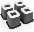 4pcs Bed Risers 4.8in, Black Heavy Duty Furniture Risers for 1100lb