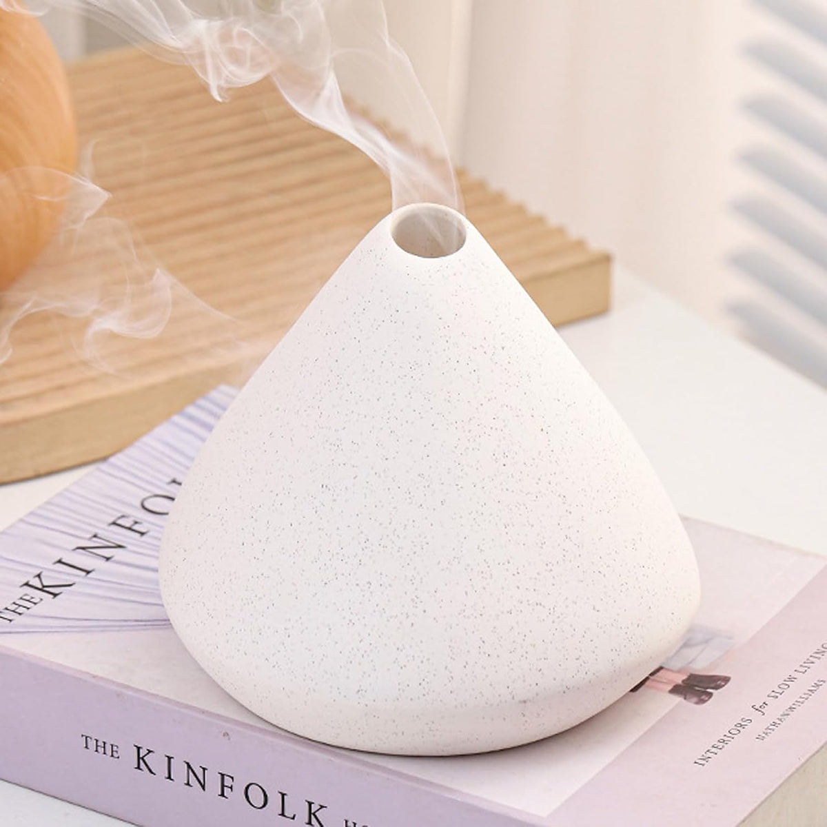 Palo Santo Holder, Ceramic Incense Burner Sage Holder for Burning(White)