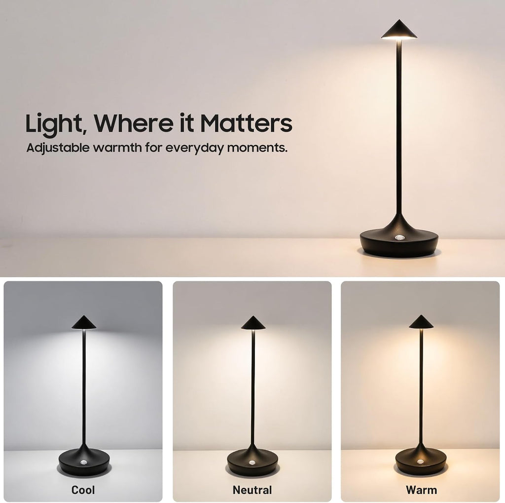 Cordless Table Lamp, Rechargeable 6000mAh Battery Table Light
