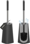 SetSail Toilet Brush, Compact Size Toilet Bowl Brush and Holder Toilet Brushes for Bathroom with Stainless Steel Handle Toilet Cleaner Brush with Durable Scrubbing Bristles, 2 Packs