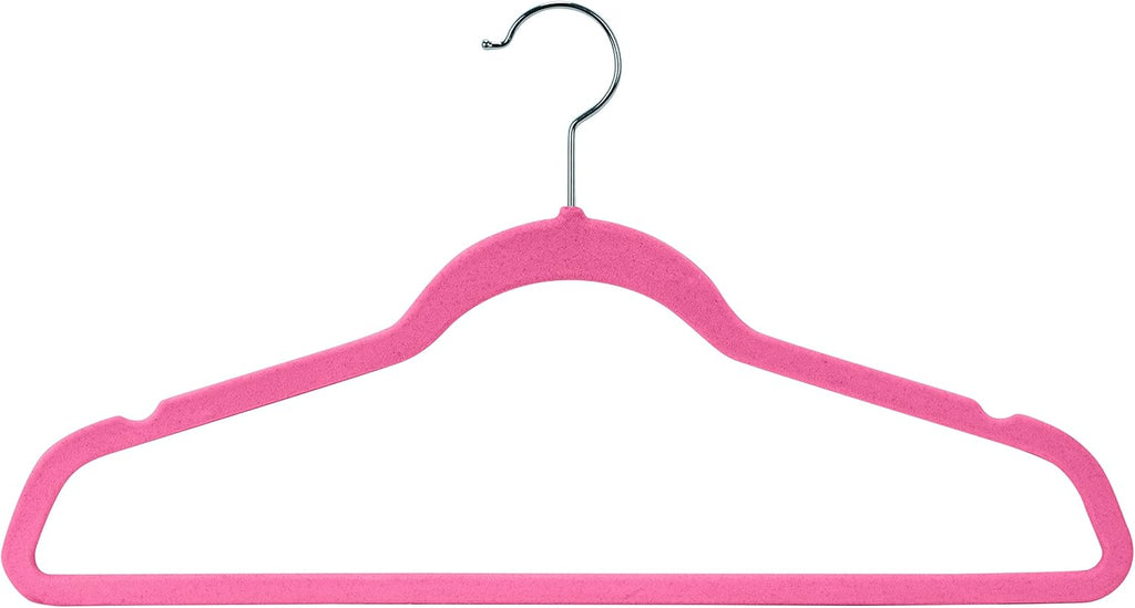 Laura Ashley Kids Velvet Hangers| 25 Pack | Durable | Lightweight | Pink | Non-Slip | Closet Organization | Holds 10lbs