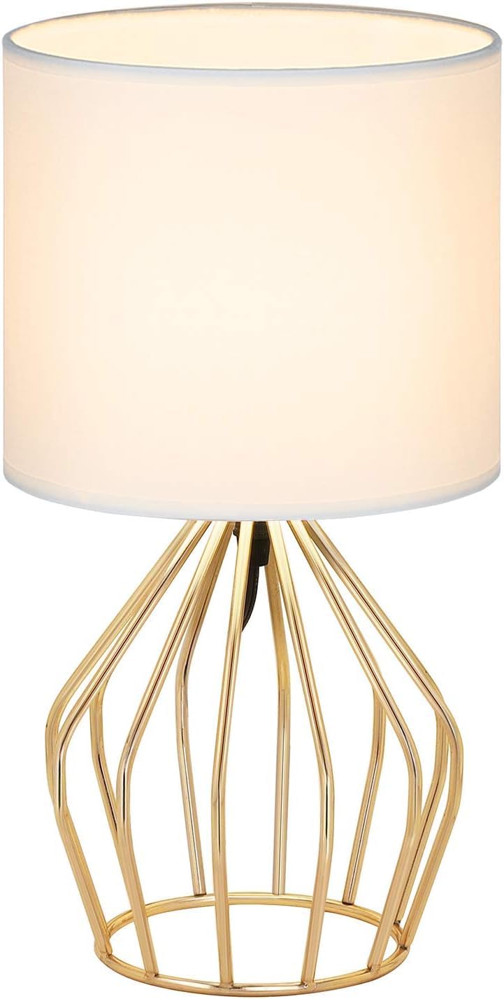 HAITRAL Gold Table Lamp - Modern Style Desk Lamp,13.8Inch,E26 Base