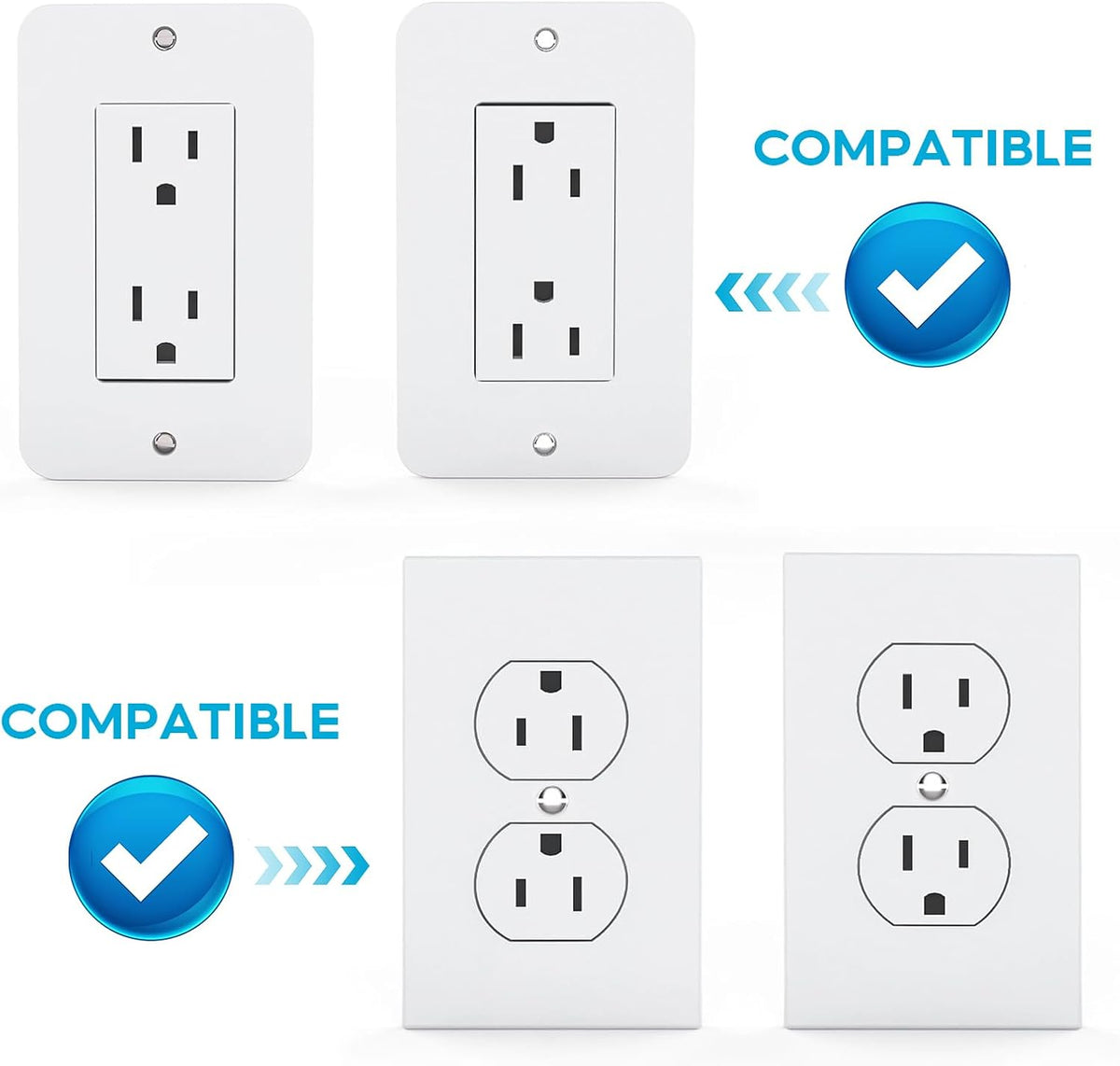 Outlet Shelf with Cord Storage for Duplex & Decora Outlets, White, 1-Pack