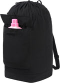 Vorspack Canvas Laundry Backpack with Shoulder Straps, Extra Large, Black