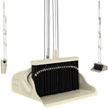 Broom and Dustpan Set, 52-Inch Adjustable Long Handle with Self-Cleaning Comb Teeth, Flexible TPR Lip and Foot-Assisted Fold-Up Dustpan for Home, Kitchen, Office and Apartment, Gray Yellow