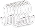 Resze Plastic Shower Curtain Hooks, 12 Pcs Clear Shower Curtain Rings Set