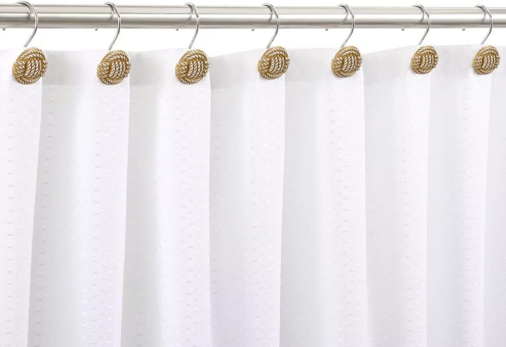 Gracelife Home Decorative Shower Curtain Hooks Seaside Off-White Nautical Metal Shower Curtain Hangers Bathroom Accessories