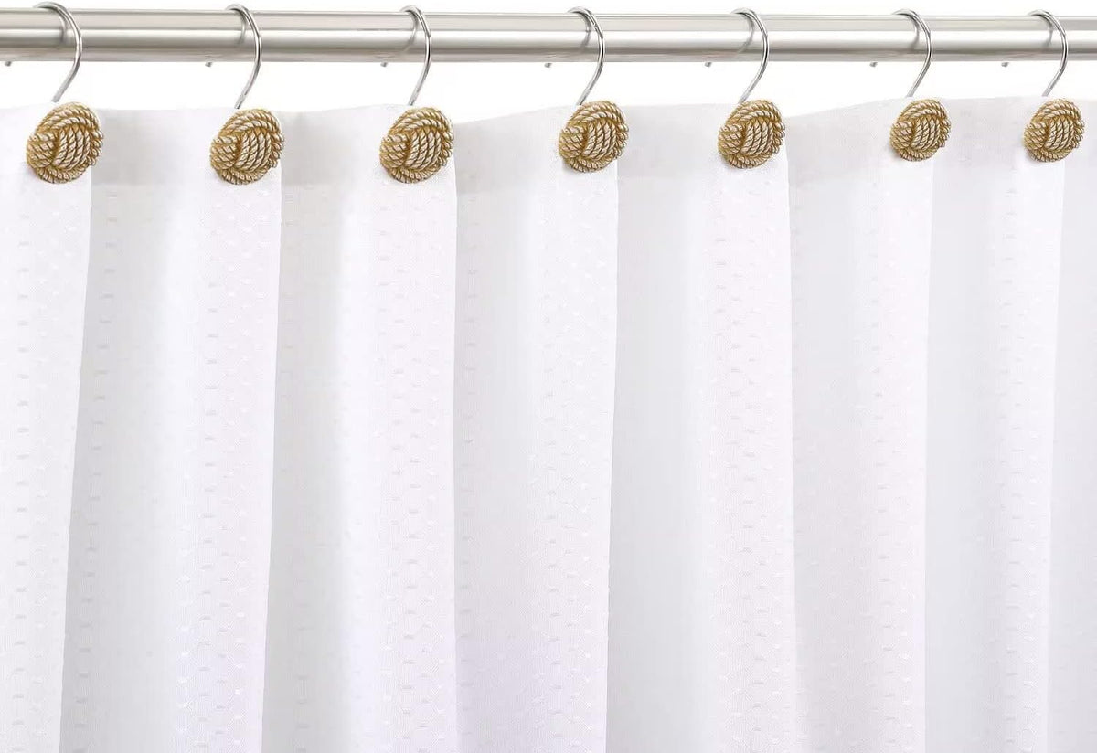 Gracelife Home Decorative Shower Curtain Hooks Seaside Off-White Nautical Metal Shower Curtain Hangers Bathroom Accessories