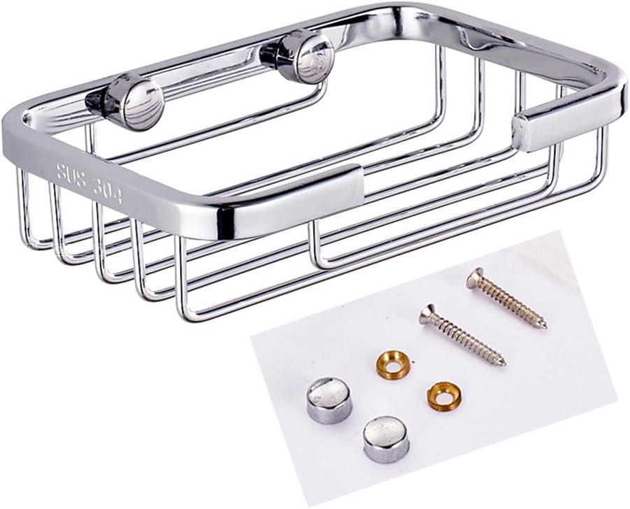 304 Stainless Steel Soap Dish Holder,Storage Soap Saver Wall Mounted for Kitchen Sink Bathroom Shower,Drainable and Rust Proof