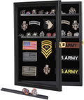 Military Challenge Coin Medals Pins Collector Display Case Lockable Cabinet