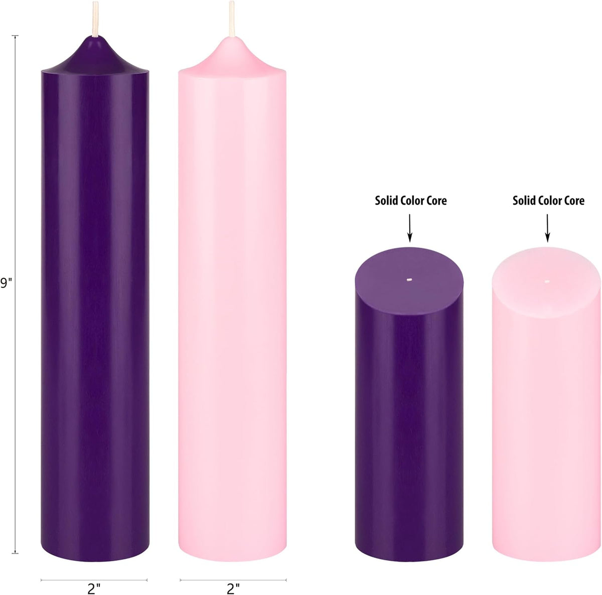 Mega Candles Unscented Advent Bell Top Pillar Candle Set 4 ct 2" x 9"