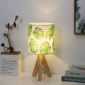 HAITRAL Small Table Lamp - Tripod Nightstand Lamp, Modern Bedside Desk Lamp for Kids Room, Girls Room, Bedroom, Dorm Room, Office with Wooden Base Fabric Lamp Shade
