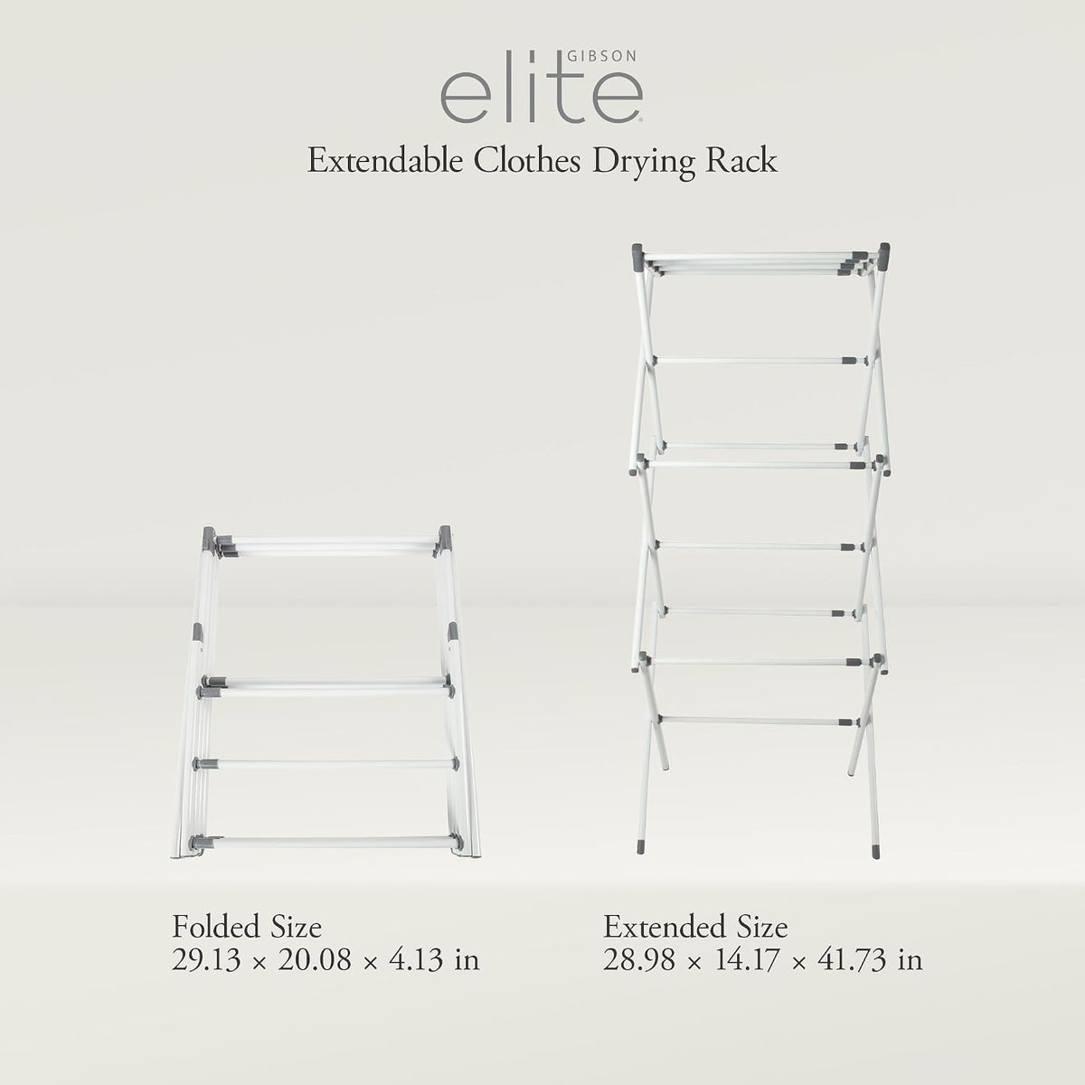 Gibson Home Clothes Drying Rack, Foldable Expandable Laundry Rack, White