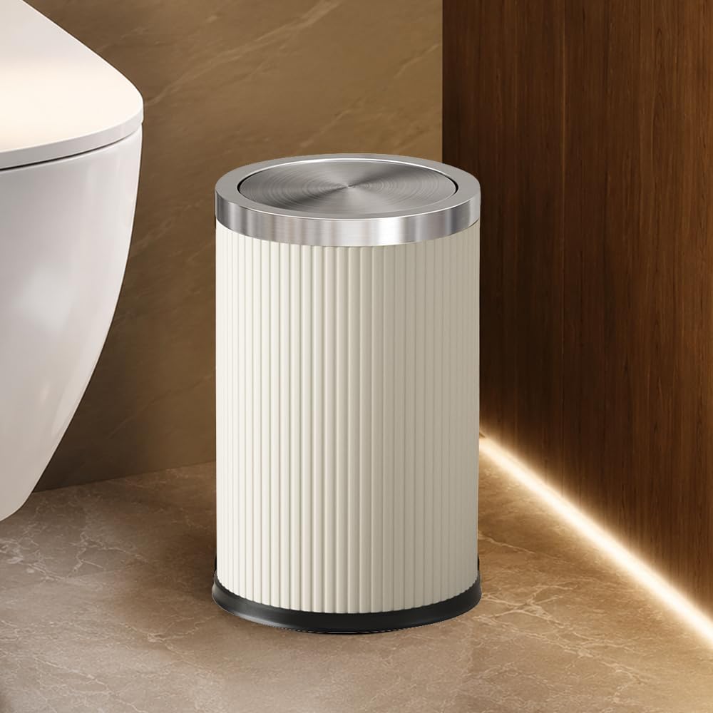 9L/2.4Gal Small Bathroom Trash Can with Swing Lid