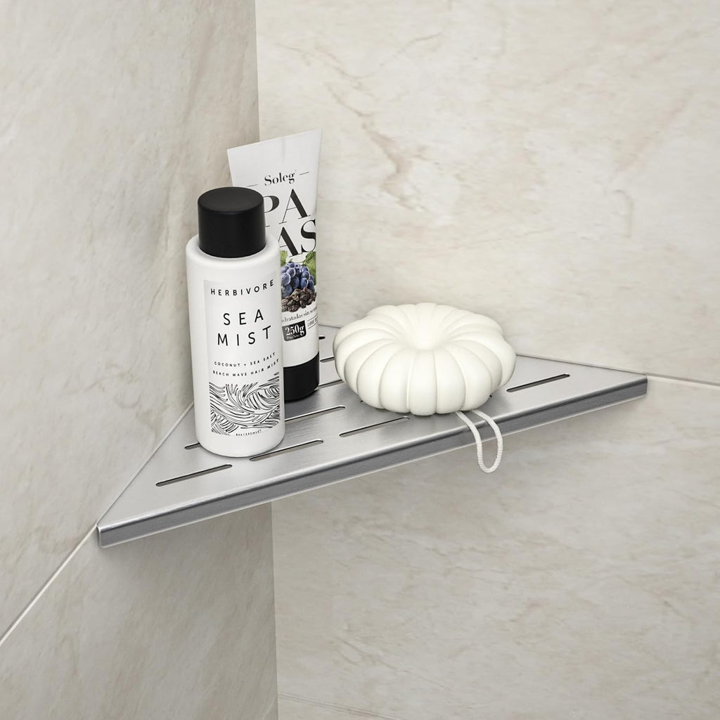 Corner Shower Shelf 10" Brushed