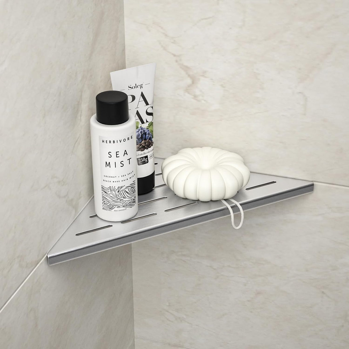 Corner Shower Shelf 10" Brushed