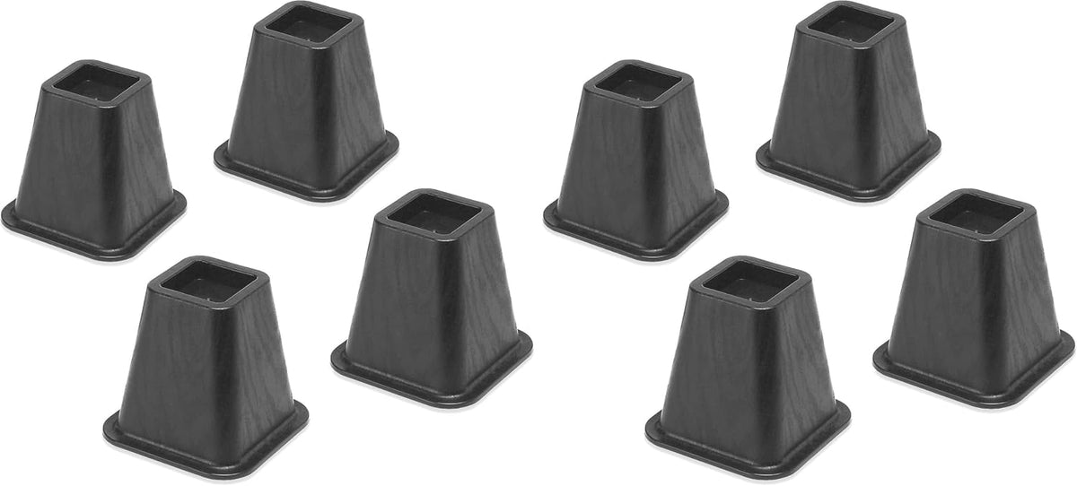 Whitmor Bed Risers - Black (Set of 4) (Pack of 2)