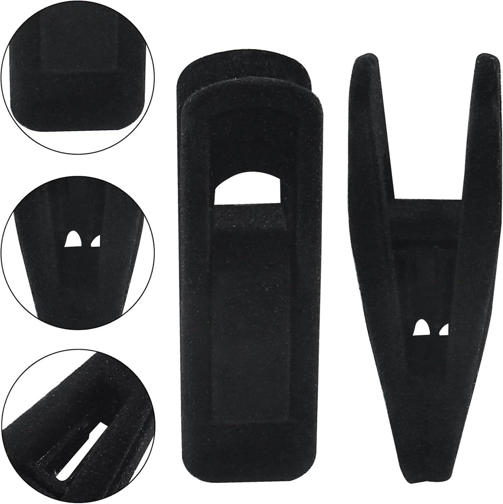 Hordion 60Pcs Black Velvet Hangers Clips, Strong Finger Flocked Clips