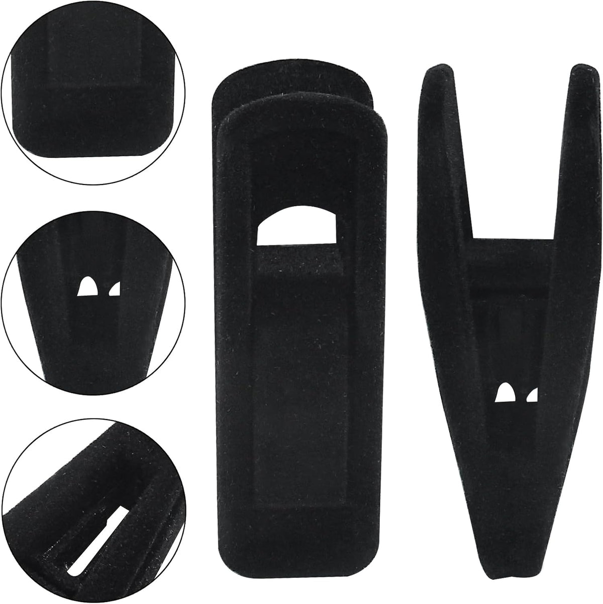 Hordion 60Pcs Black Velvet Hangers Clips, Strong Finger Flocked Clips