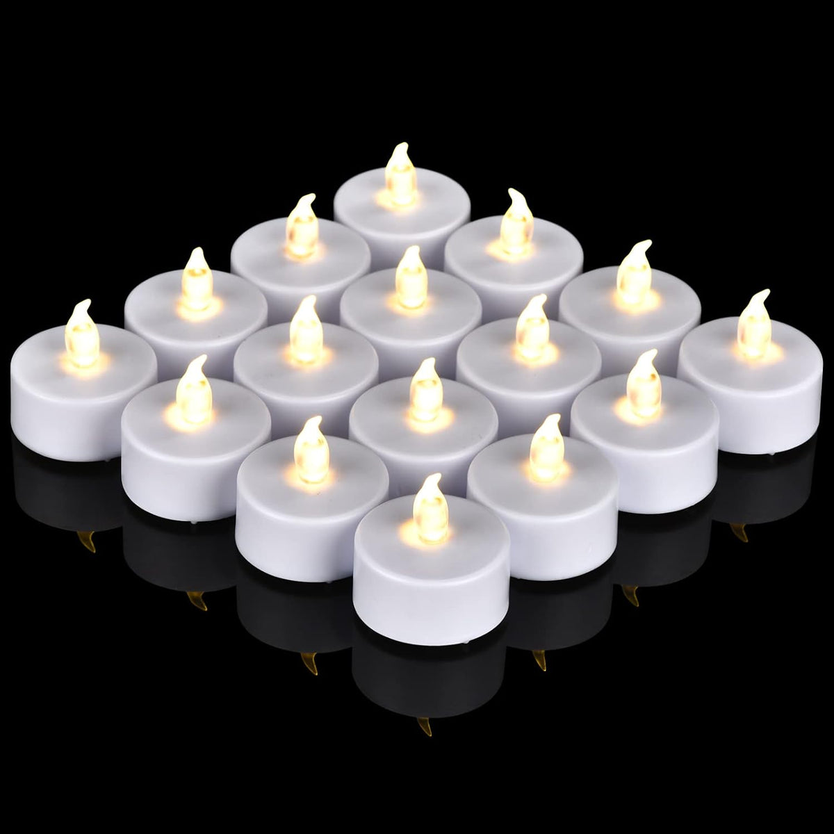 Battery Operated Flameless Tea Lights,Warm White 100Pack for Decoration