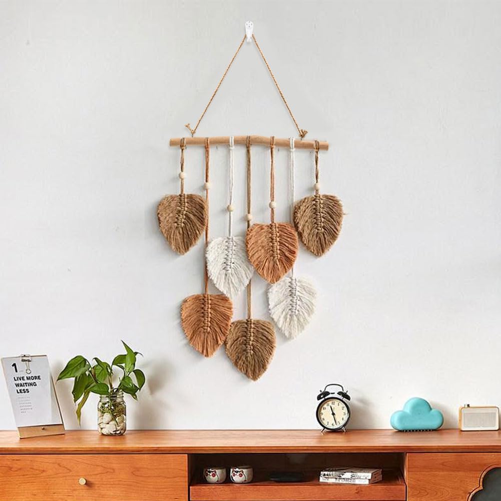 15.7in Driftwood Jewelry Organizer, Tree Wall Hanging Decor with 5 Hooks