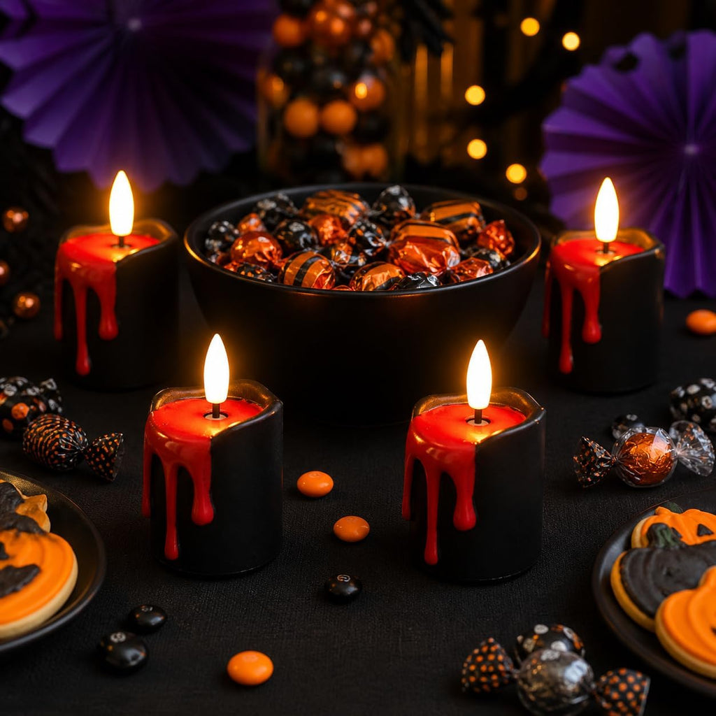 Halloween Flameless Votives Candles with Remote Timer, 2X3.35", 6 Pack