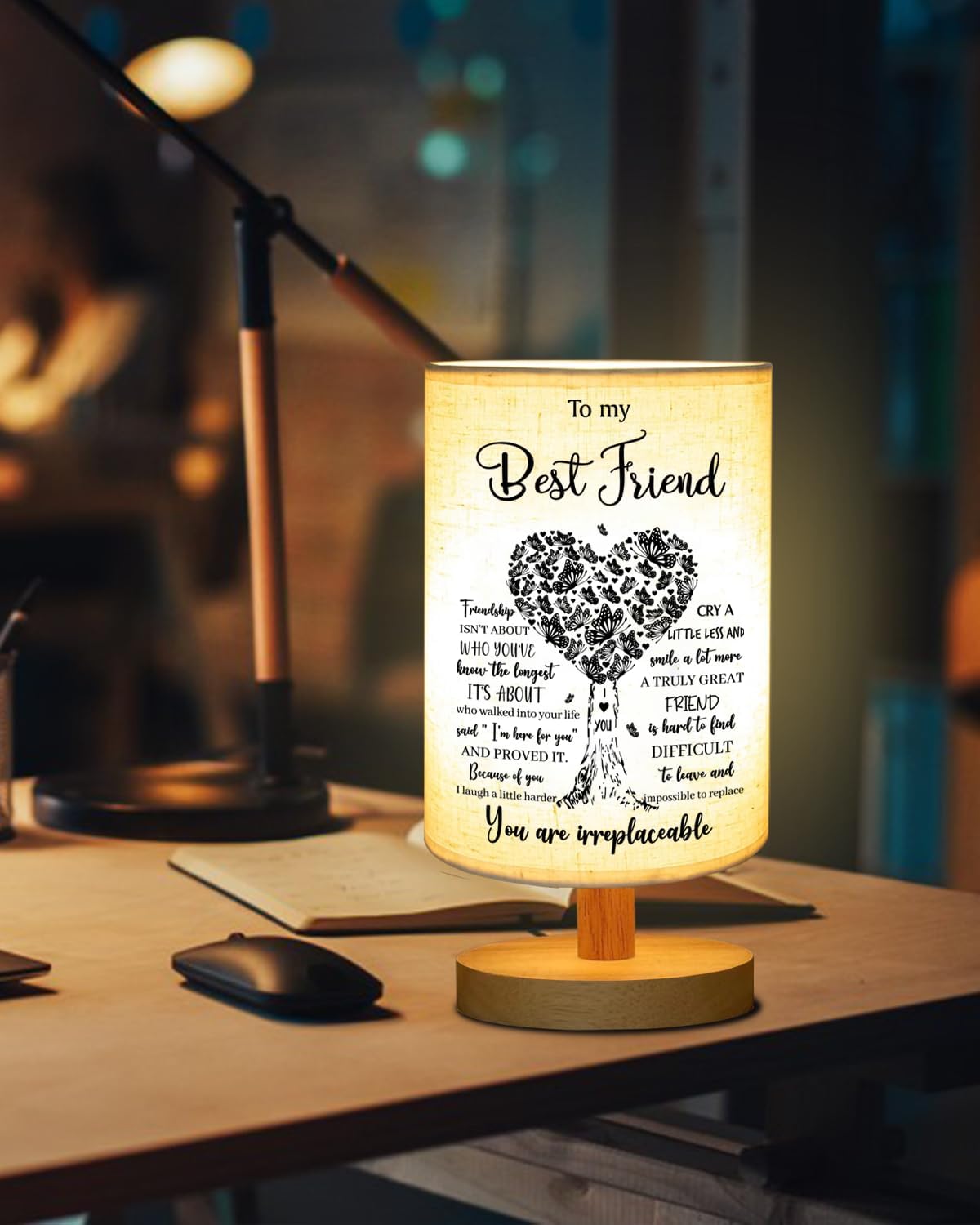 Best Friend Birthday Gifts for Women, to Bestie Fabric Table Lamp