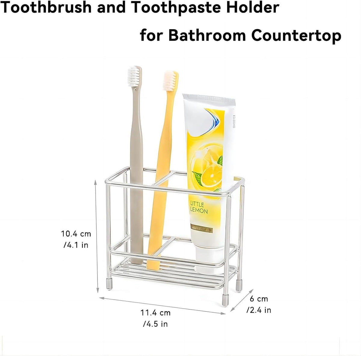 Stainless Steel Electric Toothbrush and Toothpaste Holder for Bathrooms