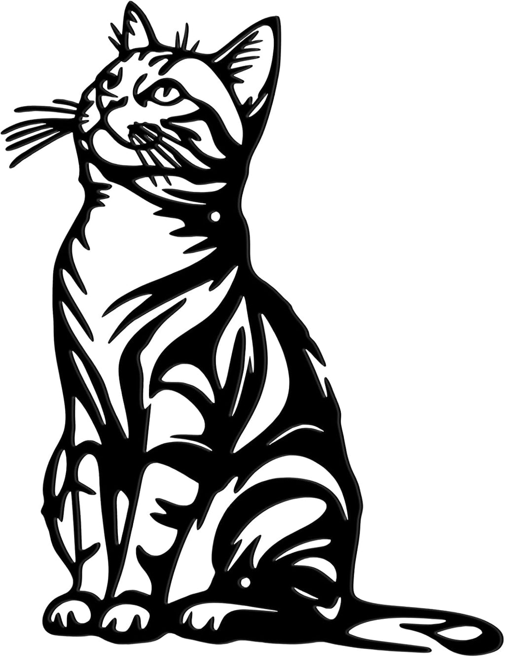 Otoolling Black Cat Wall Art Silhouette Metal Wall Decor, Lovely