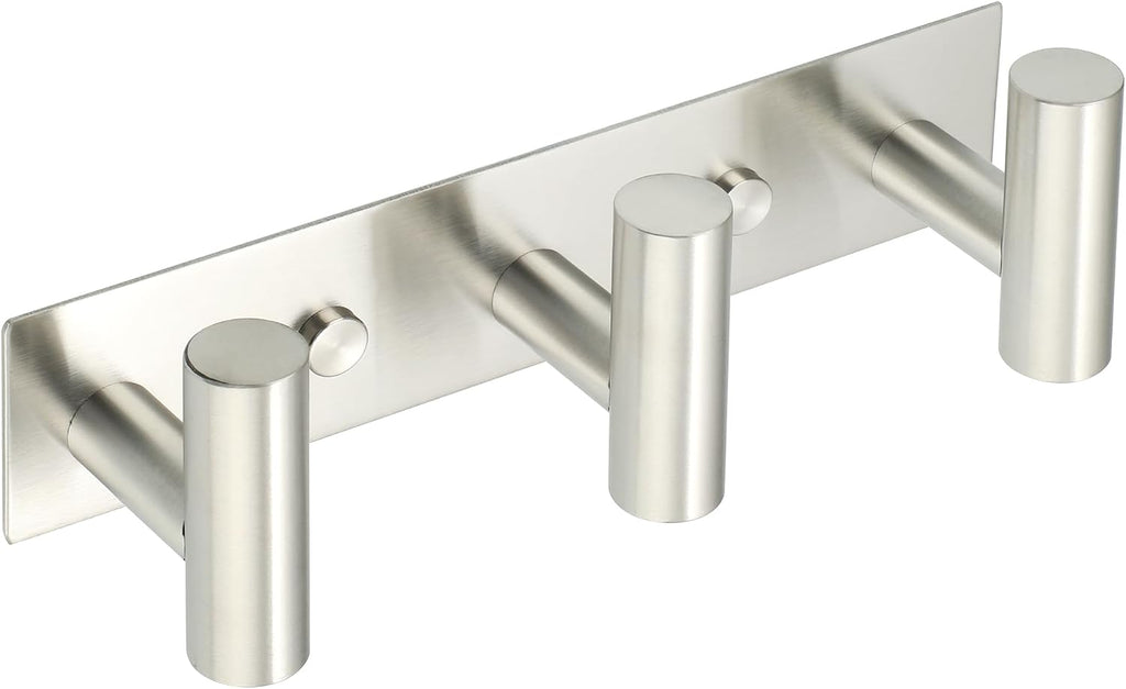 Alise Coat Hooks Hat and Coat Rack with 3 Hooks Wall Mount,Brushed