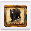 Art Plates Dimmable LED Night Light - Rustic Black Bear Print - Plug-in with Dusk to Dawn Sensor, Adjustable Brightness - Ideal for Bathroom, Bedroom, Cabin, Hallway, Kitchen