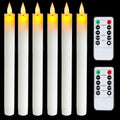 5plots Real Wax Flameless Taper Candles, 9.6 Inches Led Candlesticks with 3D Wick, Flickering Flame Battery Operated Candles for Wedding Christmas Decor, 6Pcs