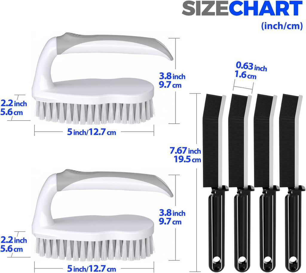 Holikme 6 Pack Cleaning Brush Scrub Brush Kitchen Brush for Floor,Blue