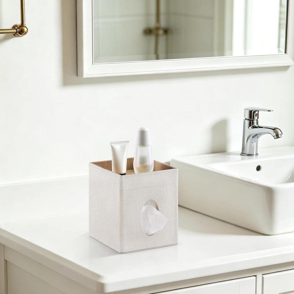 PU Leather Tissue Box Cover Square Tissue Box Holder Tissue Holde